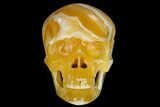Realistic, Polished, Banded Orange Calcite Skull - Fluorescent! #116432-2